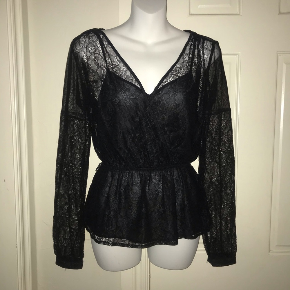 Black lace blouse